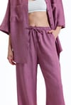 Kadın İkili Keten Gömlek Pantolon Alt Üst Takım-İkili Takım-Tf The Fancy For You-8736-
