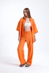 Kadın İkili Keten Gömlek Pantolon Alt Üst Takım-İkili Takım-Tf The Fancy For You-8736-