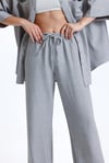 Kadın İkili Keten Gömlek Pantolon Alt Üst Takım-İkili Takım-Tf The Fancy For You-8736-
