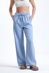 Kadın İkili Keten Gömlek Pantolon Alt Üst Takım-İkili Takım-Tf The Fancy For You-8736-