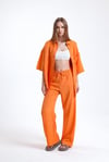 Kadın İkili Keten Gömlek Pantolon Alt Üst Takım-İkili Takım-Tf The Fancy For You-8736-