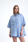 Kadın İkili Keten Gömlek Pantolon Alt Üst Takım-İkili Takım-Tf The Fancy For You-8736-