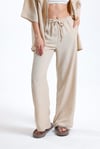 Kadın İkili Keten Gömlek Pantolon Alt Üst Takım-İkili Takım-Tf The Fancy For You-8736-