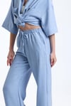 Kadın İkili Keten Gömlek Pantolon Alt Üst Takım-İkili Takım-Tf The Fancy For You-8736-