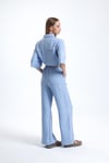 Kadın İkili Keten Gömlek Pantolon Alt Üst Takım-İkili Takım-Tf The Fancy For You-8736-