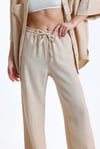 Kadın İkili Keten Gömlek Pantolon Alt Üst Takım-İkili Takım-Tf The Fancy For You-8736-