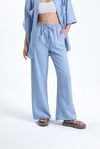 Kadın İkili Keten Gömlek Pantolon Alt Üst Takım-İkili Takım-Tf The Fancy For You-8736-