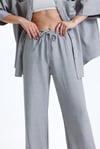 Kadın İkili Keten Gömlek Pantolon Alt Üst Takım-İkili Takım-Tf The Fancy For You-8736-