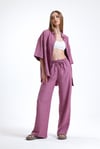 Kadın İkili Keten Gömlek Pantolon Alt Üst Takım-İkili Takım-Tf The Fancy For You-8736-