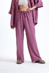 Kadın İkili Keten Gömlek Pantolon Alt Üst Takım-İkili Takım-Tf The Fancy For You-8736-