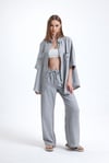 Kadın İkili Keten Gömlek Pantolon Alt Üst Takım-İkili Takım-Tf The Fancy For You-8736-
