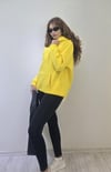 Kadın Kapüşonlu Baskı Detaylı Kanguru Cepli Oversize Sarı Sweatshirt-Sweatshirt-Tf The Fancy For You-yenisarısweat-Kadın Kapüşonlu Baskı Detaylı Kanguru Cepli Oversize Sarı Sweatshirt