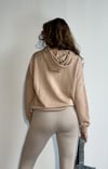 Kadın Kapüşonlu Baskı Detaylı Uzun Kol Oversize Bej Sweatshirt-Sweatshirt-Tf The Fancy For You-9065-3-Kadın Kapüşonlu Baskı Detaylı Uzun Kol Oversize Bej Sweatshirt