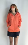 Kadın Kapüşonlu Fermuarlı Cep Detaylı Oversize Oranj Hırka Sweatshirt-Sweatshirt-Tf The Fancy For You-7747-2-Kadın Kapüşonlu Fermuarlı Cep Detaylı Oversize Oranj Hırka Sweatshirt
