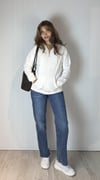 Kadın Kapüşonlu Fermuarlı Cep Detaylı Oversize Ekru Hırka Sweatshirt-Sweatshirt-Tf The Fancy For You-7747-3-Kadın Kapüşonlu Fermuarlı Cep Detaylı Oversize Ekru Hırka Sweatshirt