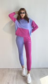 Kadın Kapüşonlu Kanguru Cepli Baskı Detaylı Uzun Kollu Oversize Bel Lastikli Lila Eşofman Takımı-Alt Üst Takım -Tf The Fancy For You-8165-1-Kadın Kapüşonlu Kanguru Cepli Baskı Detaylı Uzun Kollu Oversize Bel Lastikli Lila Eşofman Takımı