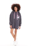 Kadın Kapüşonlu Kanguru Cepli Baskı Detaylı Uzun Kol Oversize Füme Sweatshirt-Sweatshirt-Tf The Fancy For You-8906-2-Kadın Kapüşonlu Kanguru Cepli Baskı Detaylı Uzun Kol Oversize Füme Sweatshirt