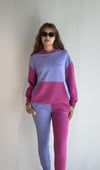 Kadın Kapüşonlu Kanguru Cepli Baskı Detaylı Uzun Kollu Oversize Bel Lastikli Lila Eşofman Takımı-Alt Üst Takım -Tf The Fancy For You-8165-1-Kadın Kapüşonlu Kanguru Cepli Baskı Detaylı Uzun Kollu Oversize Bel Lastikli Lila Eşofman Takımı