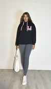 Kadın Kapüşonlu Kanguru Cepli Baskı Detaylı Uzun Kol Oversize Siyah Sweatshirt-Sweatshirt-Tf The Fancy For You-8906-1-Kadın Kapüşonlu Kanguru Cepli Baskı Detaylı Uzun Kol Oversize Siyah Sweatshirt