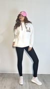Kadın Kapüşonlu Kanguru Cepli Baskı Detaylı Uzun Kol Oversize Ekru Sweatshirt-Sweatshirt-Tf The Fancy For You-8906-3-Kadın Kapüşonlu Kanguru Cepli Baskı Detaylı Uzun Kol Oversize Ekru Sweatshirt