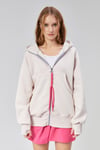Kadın Kapüşonlu Kanguru Cepli Fermuar Detaylı Uzun Kol Oversize Hırka Sweatshirt -HOODIE-Tf The Fancy For You-9954- Kadın Kanguru Cepli Kapüşonlu Hırka 
