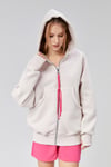 Kadın Kapüşonlu Kanguru Cepli Fermuar Detaylı Uzun Kol Oversize Hırka Sweatshirt -HOODIE-Tf The Fancy For You-9954- Kadın Kanguru Cepli Kapüşonlu Hırka 