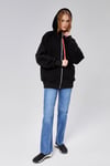 Kadın Kapüşonlu Kanguru Cepli Fermuar Detaylı Uzun Kol Oversize Hırka Sweatshirt -HOODIE-Tf The Fancy For You-9954- Kadın Kanguru Cepli Kapüşonlu Hırka 
