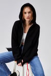 Kadın Kapüşonlu Kanguru Cepli Fermuar Detaylı Uzun Kol Oversize Hırka Sweatshirt -HOODIE-Tf The Fancy For You-9954- Kadın Kanguru Cepli Kapüşonlu Hırka 