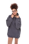 Kadın Kapüşonlu Kanguru Cepli Nakış Baskı Detaylı Uzun Kol Oversize Füme Sweatshirt-Sweatshirt-Tf The Fancy For You-9022-1-Kadın Kapüşonlu Kanguru Cepli Nakış Baskı Detaylı Uzun Kol Oversize Füme Sweatshirt