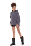 Kadın Kapüşonlu Kanguru Cepli Nakış Baskı Detaylı Uzun Kol Oversize Füme Sweatshirt-Sweatshirt-Tf The Fancy For You-9022-1-Kadın Kapüşonlu Kanguru Cepli Nakış Baskı Detaylı Uzun Kol Oversize Füme Sweatshirt