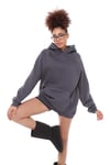 Kadın Kapüşonlu Kanguru Cepli Nakış Baskı Detaylı Uzun Kol Oversize Füme Sweatshirt-Sweatshirt-Tf The Fancy For You-9022-1-Kadın Kapüşonlu Kanguru Cepli Nakış Baskı Detaylı Uzun Kol Oversize Füme Sweatshirt