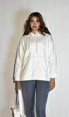 Kadın Kapüşonlu Kanguru Cepli Uzun Kol Oversize Sweatshirt -Sweatshirt-Tf The Fancy For You-7376-Kadın Kapüşonlu Yumuşak İçi Pamuklu Basic Oversize Sweatshirt