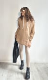 Kadın Kapüşonlu Kanguru Cepli Uzun Kol Düz Oversize Sweatshirt -Sweatshirt-Tf The Fancy For You-8283-Kadın Kapüşonlu Sweatshirt 
