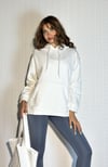 Kadın Kapüşonlu Kanguru Cepli Uzun Kol Oversize Sweatshirt -Sweatshirt-Tf The Fancy For You-7376-Kadın Kapüşonlu Yumuşak İçi Pamuklu Basic Oversize Sweatshirt