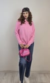 Kadın Kapüşonlu Kanguru Cepli Uzun Kol Oversize Pembe Sweatshirt-Sweatshirt-Tf The Fancy For You-8215-2-Kadın Kapüşonlu Kanguru Cepli Uzun Kol Oversize Sweatshirt