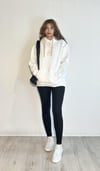 Kadın Kapüşonlu Nakış Baskı Detaylı Kanguru Cepli Uzun Kol Oversize Ekru Sweatshirt-Sweatshirt-Tf The Fancy For You-9793-2-Kadın Kapüşonlu Nakış Baskı Detaylı Kanguru Cepli Uzun Kol Oversize Ekru Sweatshirt