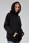 Kadın Kapüşonlu Nakış Baskı Detaylı Kanguru Cepli Uzun Kol Oversize Siyah Sweatshirt-Sweatshirt-Tf The Fancy For You-9793-1-Kadın Kapüşonlu Nakış Baskı Detaylı Kanguru Cepli Uzun Kol Oversize Siyah Sweatshirt