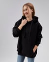 Kadın Kapüşonlu Nakış Baskı Detaylı Kanguru Cepli Uzun Kol Oversize Sweatshirt -SWEATSHİRT-Tf The Fancy For You-9793- Kadın Nakışlı Oversize Kapüşonlu Sweatshirt 