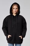 Kadın Kapüşonlu Nakış Baskı Detaylı Kanguru Cepli Uzun Kol Oversize Siyah Sweatshirt-Sweatshirt-Tf The Fancy For You-9793-1-Kadın Kapüşonlu Nakış Baskı Detaylı Kanguru Cepli Uzun Kol Oversize Siyah Sweatshirt