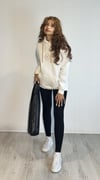 Kadın Kapüşonlu Nakış Baskı Detaylı Kanguru Cepli Uzun Kol Oversize Ekru Sweatshirt-Sweatshirt-Tf The Fancy For You-9793-2-Kadın Kapüşonlu Nakış Baskı Detaylı Kanguru Cepli Uzun Kol Oversize Ekru Sweatshirt