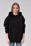 Kadın Kapüşonlu Nakış Baskı Detaylı Kanguru Cepli Uzun Kol Oversize Siyah Sweatshirt-Sweatshirt-Tf The Fancy For You-9793-1-Kadın Kapüşonlu Nakış Baskı Detaylı Kanguru Cepli Uzun Kol Oversize Siyah Sweatshirt