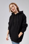 Kadın Kapüşonlu Nakış Baskı Detaylı Kanguru Cepli Uzun Kol Oversize Siyah Sweatshirt-Sweatshirt-Tf The Fancy For You-9793-1-Kadın Kapüşonlu Nakış Baskı Detaylı Kanguru Cepli Uzun Kol Oversize Siyah Sweatshirt