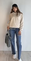 Kadın Kapüşonlu Oversize Bej Peluş Sweathirt-Sweatshirt-Tf The Fancy For You-peluş1-1-Kadın Kapüşonlu Oversize Bej Peluş Sweathirt
