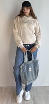 Kadın Kapüşonlu Oversize Bej Peluş Sweathirt-Sweatshirt-Tf The Fancy For You-peluş1-1-Kadın Kapüşonlu Oversize Bej Peluş Sweathirt