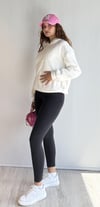 Kadın Kapüşonlu Oversize Ekru Peluş Sweathirt-Sweatshirt-Tf The Fancy For You-peluş1-2-Kadın Kapüşonlu Oversize Ekru Peluş Sweathirt
