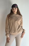 Kadın Kapüşonlu Oversize Kahverengi Peluş Sweathirt-Sweatshirt-Tf The Fancy For You-peluş1-4-Kadın Kapüşonlu Oversize Kahverengi Peluş Sweathirt
