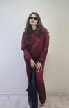 Kadın Kapüşonlu Uzun Kollu Oversize Bel Lastikli Bordo Eşofman Takım-Alt Üst Takım -Tf The Fancy For You-takım-Kadın Kapüşonlu Uzun Kollu Oversize Bel Lastikli Bordo Eşofman Takım