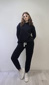 Kadın Kapüşonlu Uzun Kollu Oversize Bel Lastikli Siyah Eşofman Takım-Alt Üst Takım -Tf The Fancy For You-takım-Kadın Kapüşonlu Uzun Kollu Oversize Bel Lastikli Bordo Eşofman Takım