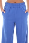 Kadın Lastikli Yüksek Bel Yırtmaçlı Bol Paça Mavi Pantolon-Pantolon-Tf The Fancy For You-9093-3-Kadın Lastikli Yüksek Bel Yırtmaçlı Bol Paça Mavi Pantolon