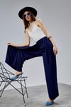 Kadın Lastikli Yüksek Belden Bağlamalı Geniş Paça Lacivert Pantolon -Pantolon-Tf The Fancy For You-9992-Kadın Lastikli Yüksek Belden Bağlamalı Geniş Paça Lacivert Pantolon 